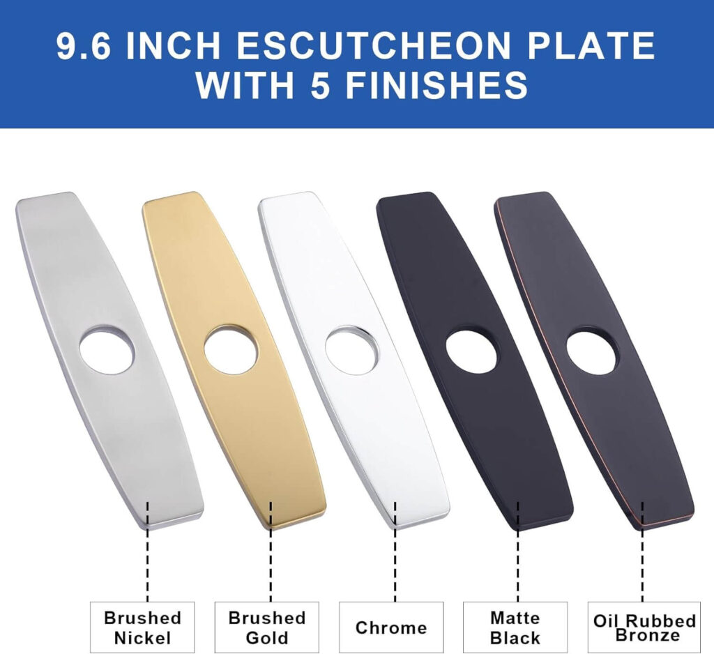 ARCORA 9.6 Inch Matte Black Faucet Hole Cover Stainless Steel Deck