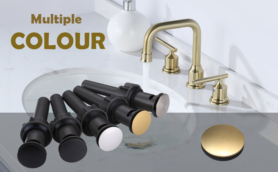 ARCORA Brushed Gold Bathroom Sink Drain with Overflow - Faucet Accessories - 4