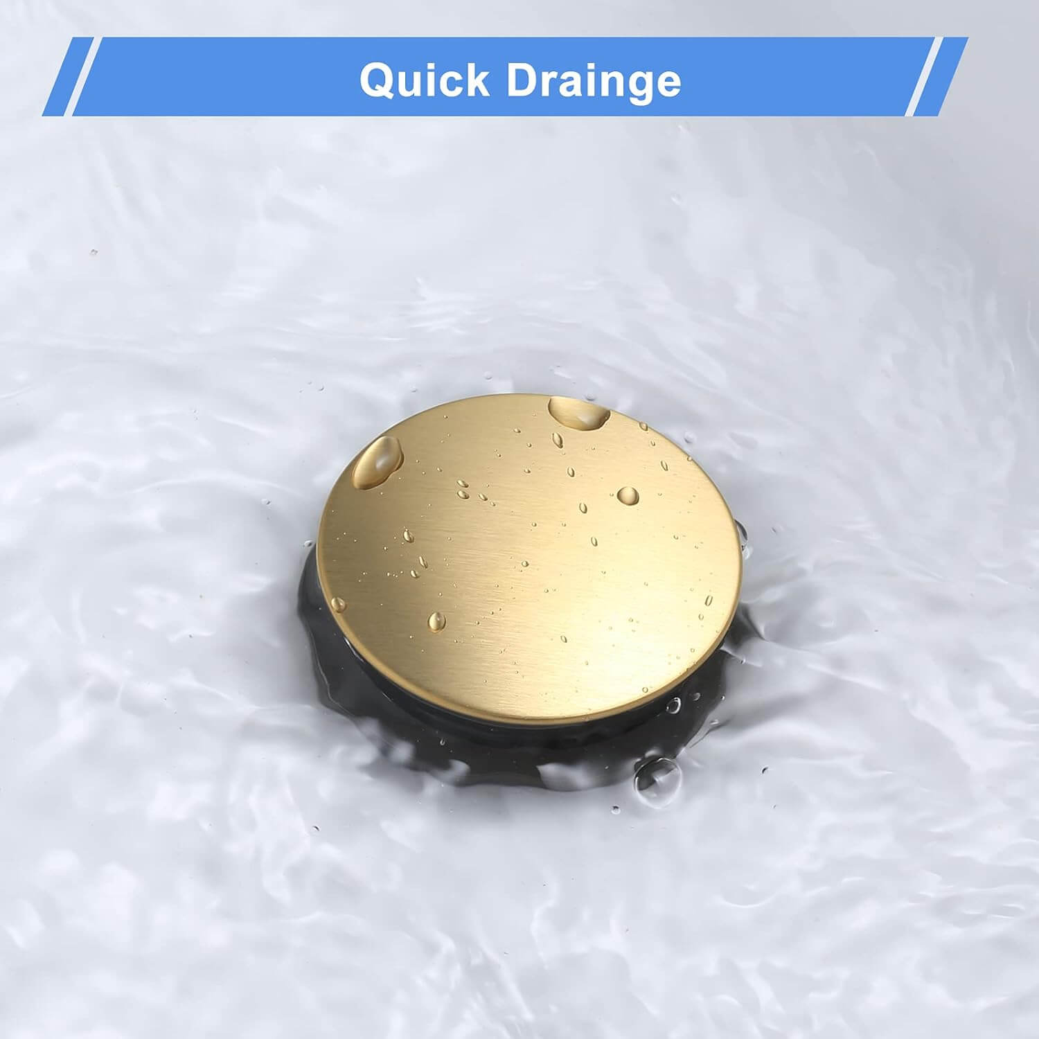 ARCORA Brushed Gold Bathroom Sink Drain With Overflow ARCORA FAUCETS