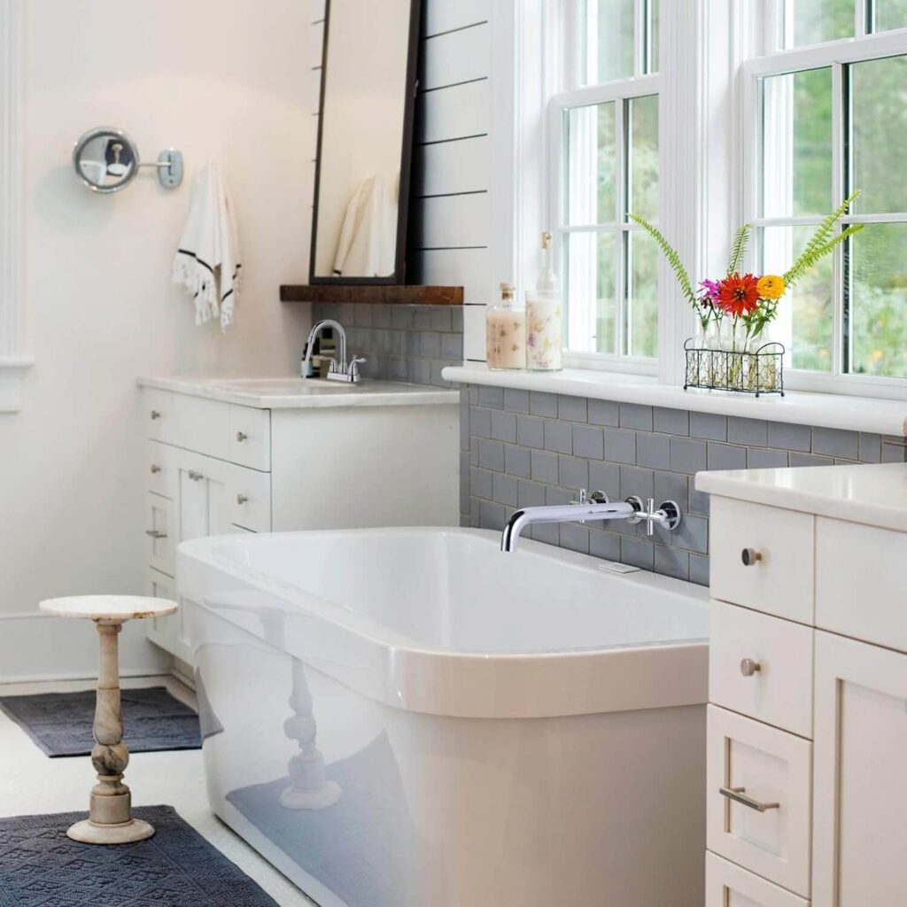 ARCORA Chrome Wall Mount Tub Filler With 2 Cross Handle - Bathtub Faucets - 2