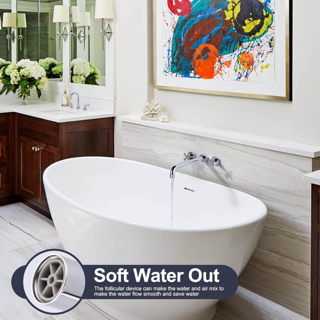 ARCORA Chrome Wall Mount Tub Filler With 2 Cross Handle - Bathtub Faucets - 3