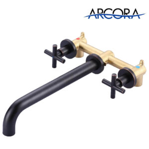 ARCORA Oil Rubbed Bronze Wall Mount Tub Filler With 2 Cross Handle