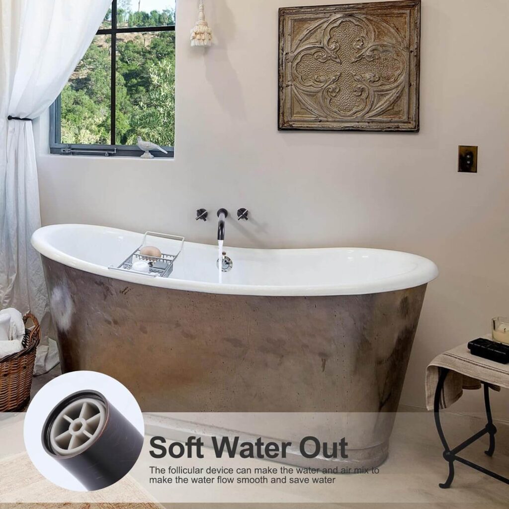 ARCORA Oil Rubbed Bronze Wall Mount Tub Filler With 2 Cross Handle - Bathtub Faucets - 3