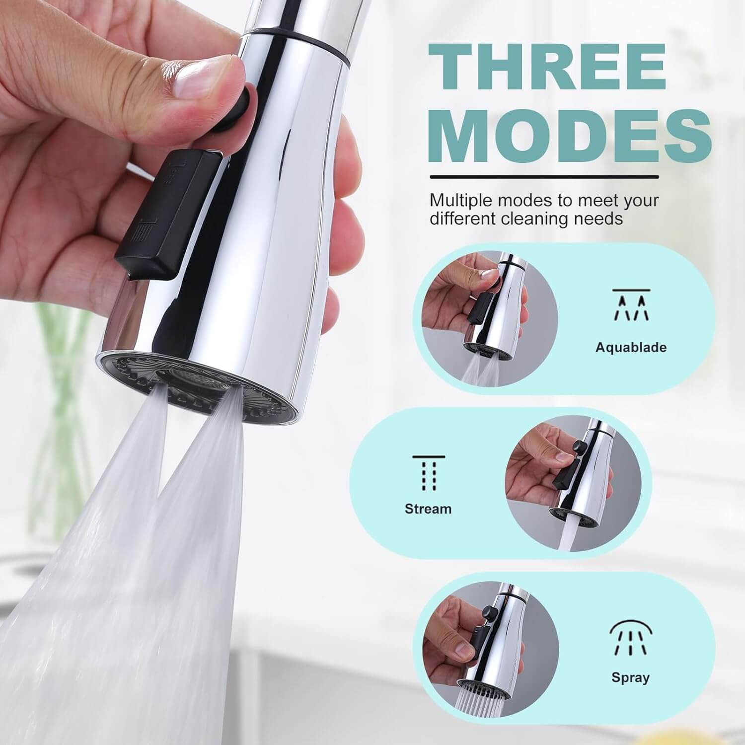 ARCORA Chrome Kitchen Faucet Spray Head Replacement - Kitchen Accessories - 2