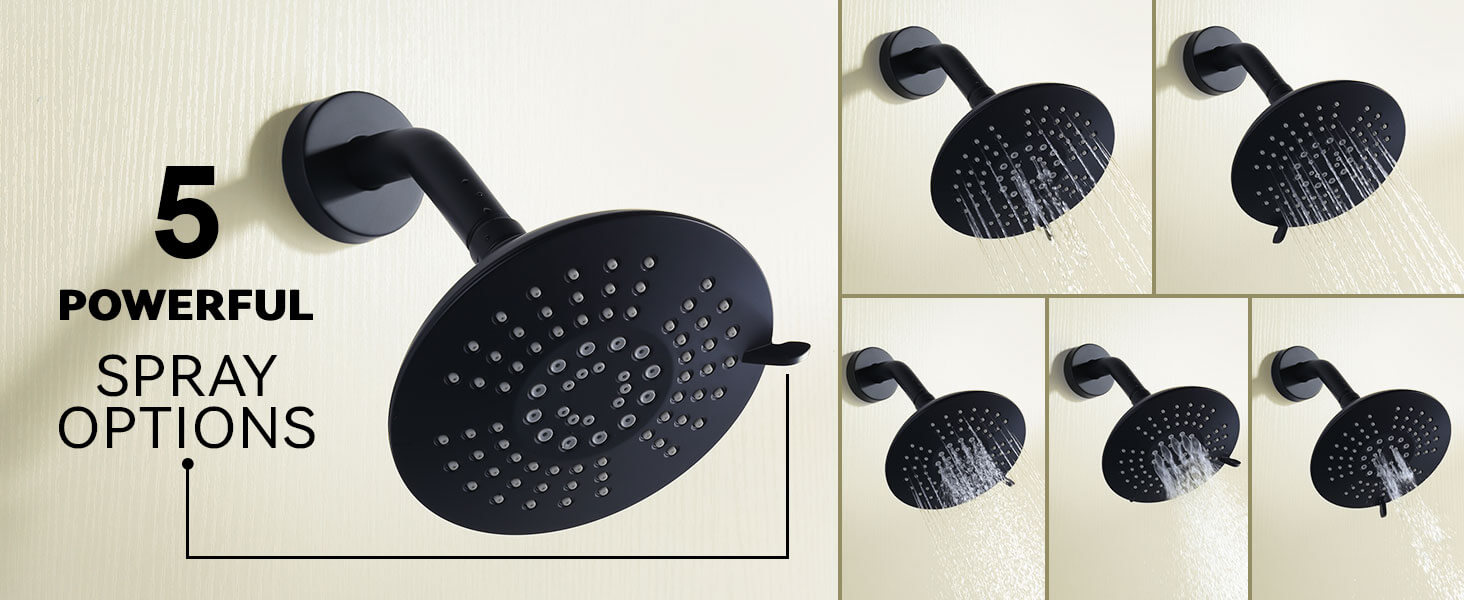 ARCORA Matte Black Shower Trim Kit, Shower Faucet Set with Valve - Shower Faucets - 3