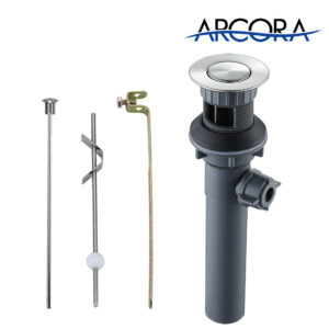 ARCORA Brushed Nickel Bathroom Sink Drain with Overflow & Lift Rod for Vessel Sink