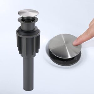 ARCORA Brushed Nickel Bathroom Sink Drain Without Overflow for Vessel Sink Clicker Drain Stopper