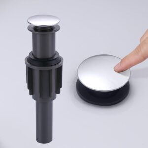 ARCORA Chrome Bathroom Sink Drain Without Overflow for Vessel Sink Clicker Drain Stopper
