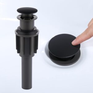 ARCORA Matte Black Bathroom Sink Drain Without Overflow for Vessel Sink Clicker Drain Stopper