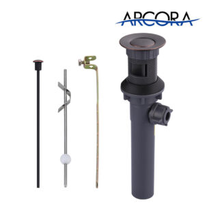 ARCORA Oil Rubbed Bronze Bathroom Sink Drain with Overflow & Lift Rod for Vessel Sink