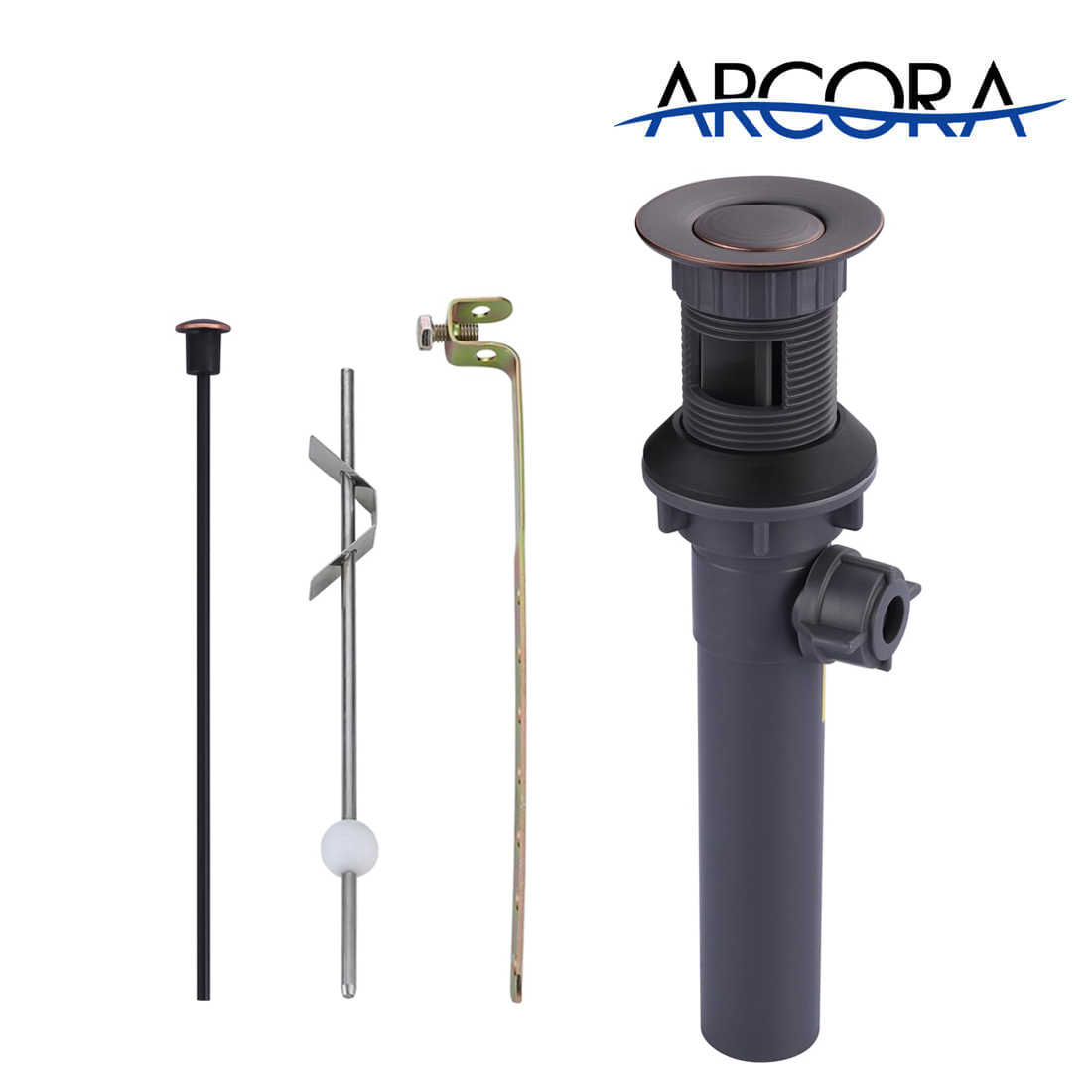 ARCORA Oil Rubbed Bronze Bathroom Sink Drain with Overflow & Lift Rod for Vessel Sink