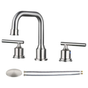 Modern 8 Inch Widespread 3-Hole Bathroom Faucet with 2 Handles
