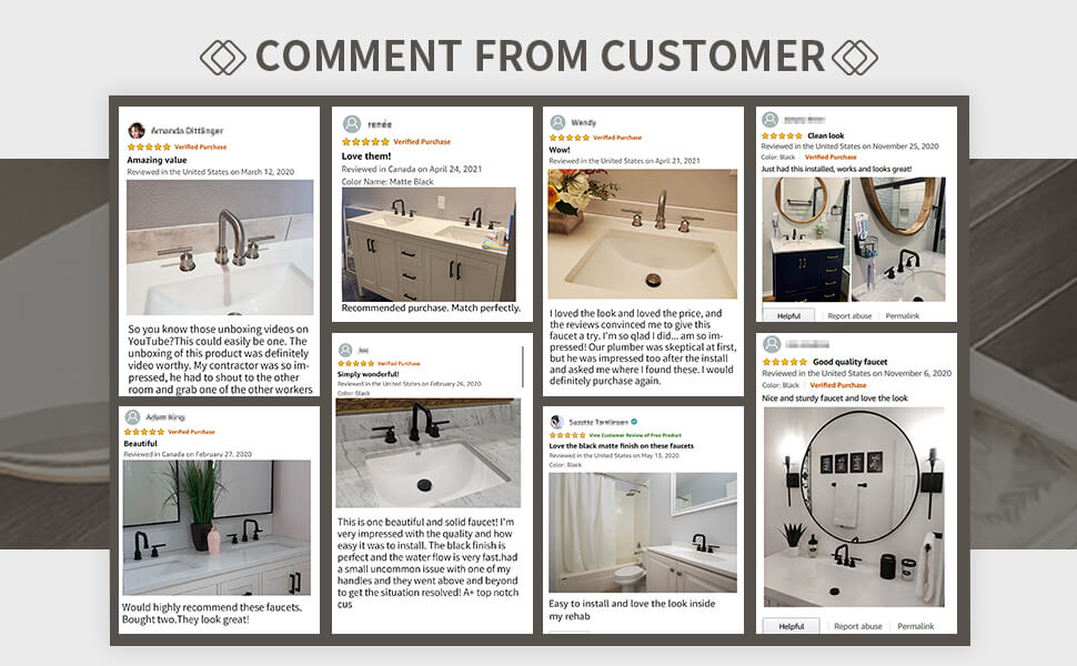 8 inch Matte Black Widespread Bathroom Faucet with 3 hole & 360° Swivel Spout - Widespread Bathroom Faucets - 2