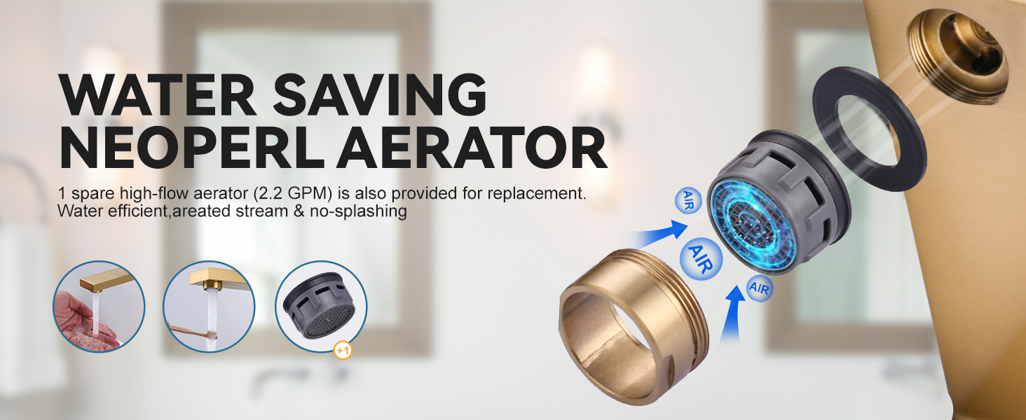 ARCORA Brushed Gold Vessel Sink Faucet with Pop Up Drain and Supply Lines - Single Handle Bathroom Faucets - 4