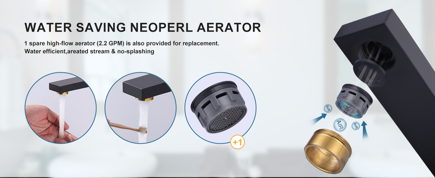 ARCORA Black & Gold Single Handle Vessel Sink Faucet with Pop Up Drain and Supply Lines - Single Handle Bathroom Faucets - 4