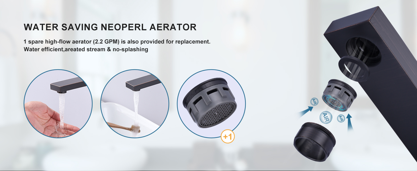 ARCORA Single Handle Matte Black Vessel Sink Faucet with Pop Up Drain and Supply Lines - Hot Bathroom Faucets - 3