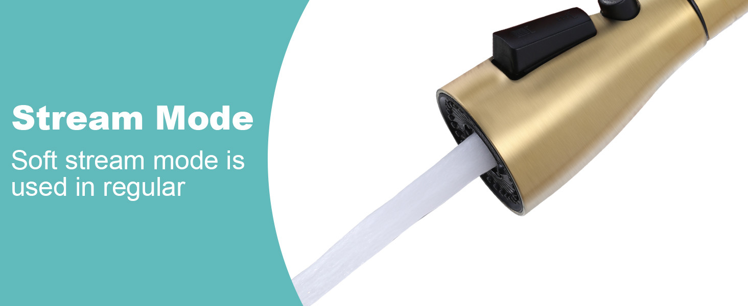 ARCORA 3-Function Brush Gold Kitchen Faucet Spray Head Replacement with 9 Adapters - Faucet Accessories - 3