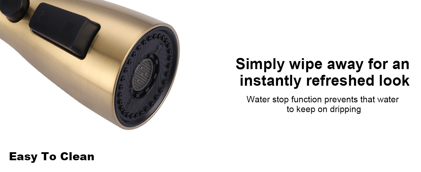 ARCORA 3-Function Brush Gold Kitchen Faucet Spray Head Replacement with 9 Adapters - Faucet Accessories - 7