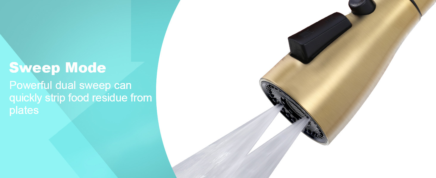 ARCORA 3-Function Brush Gold Kitchen Faucet Spray Head Replacement with 9 Adapters - Faucet Accessories - 2