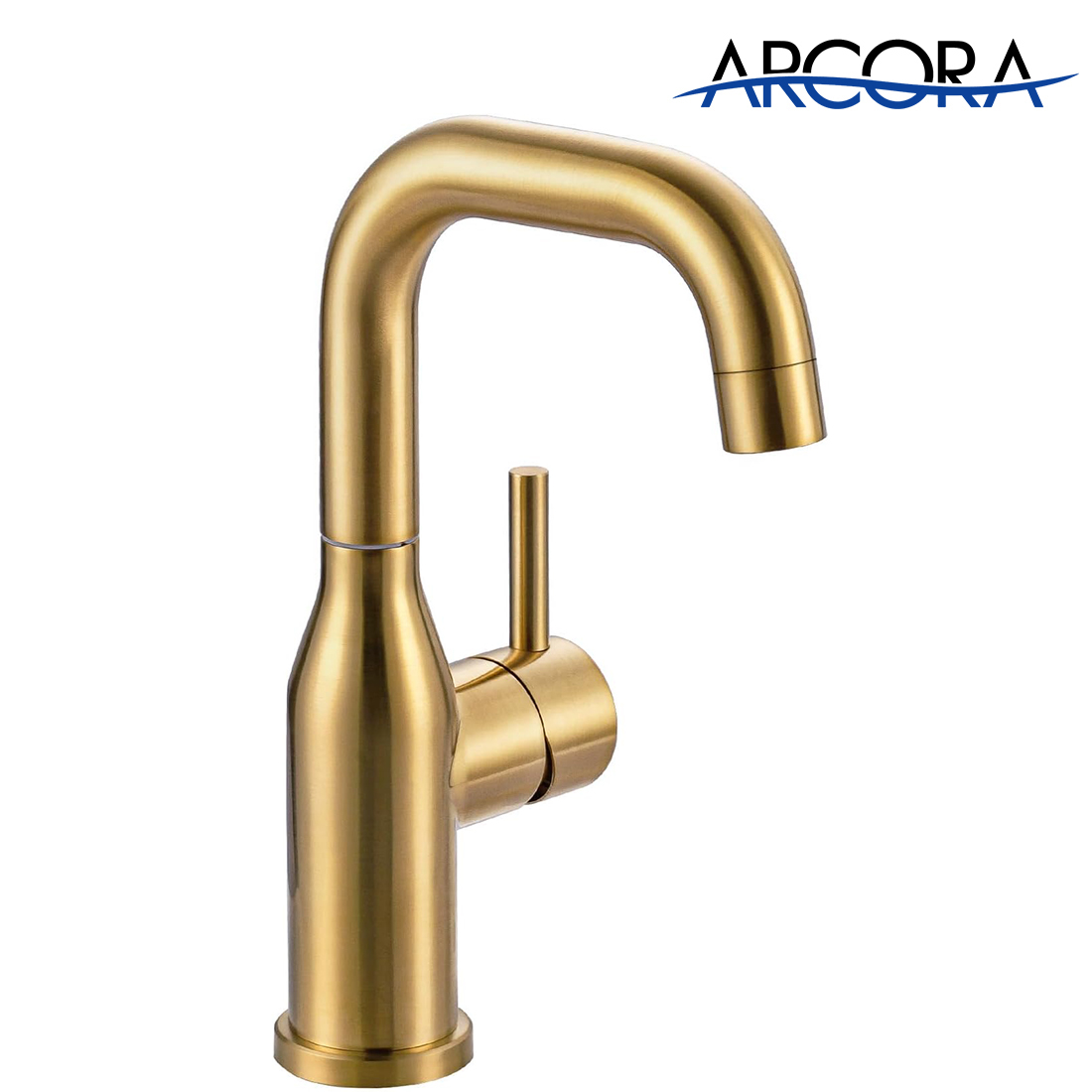 ARCORA Brushed Gold Single Hole Bar Sink Faucet with cUPC Supply Lines