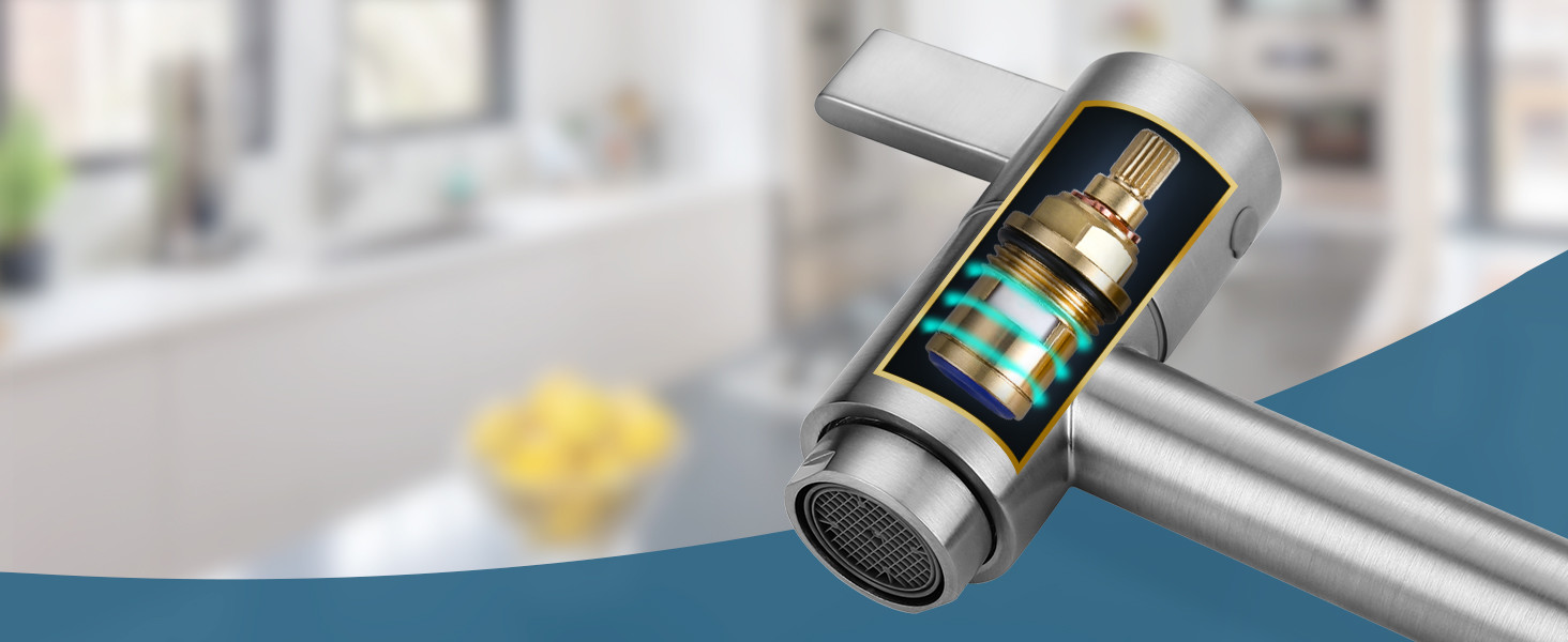 ARCORA Brushed Nickel Deck Mounted Solid Brass Pot Filler Kitchen Folding Faucet - Pot Filler Kitchen Faucets - 4