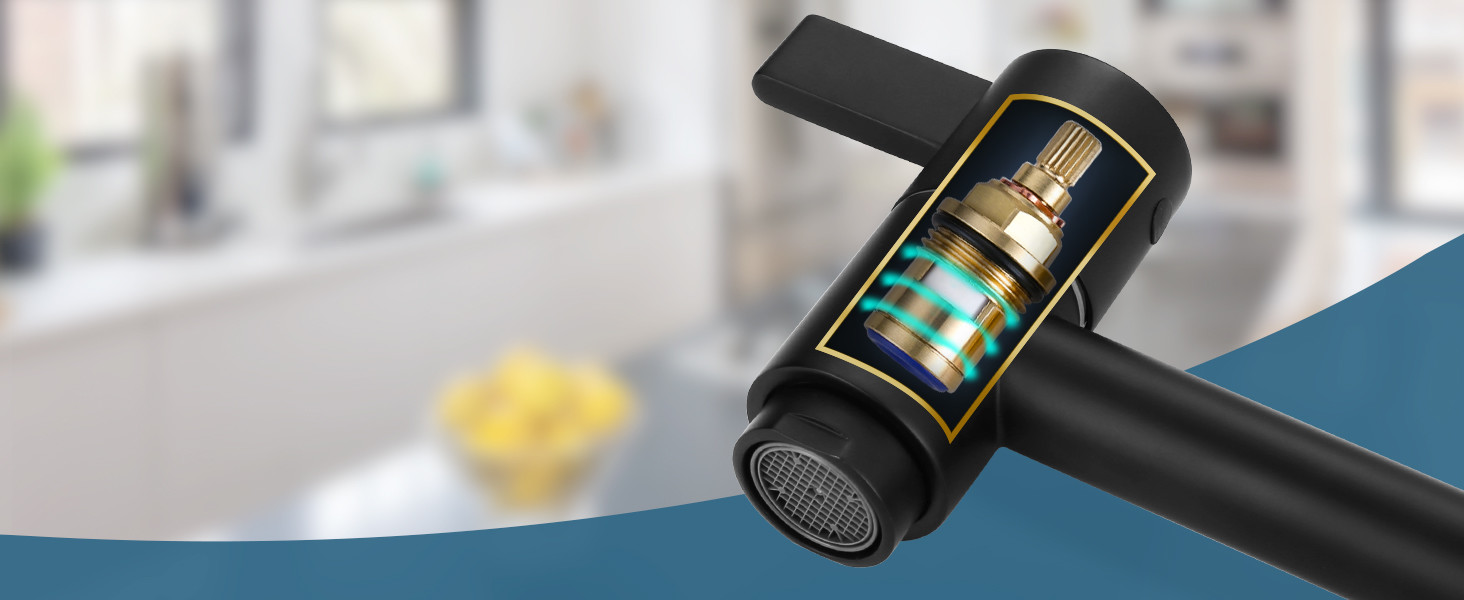 ARCORA Deck Mounted Solid Brass Pot Filler Matte Black Kitchen Folding Faucet - Pot Filler Kitchen Faucets - 4