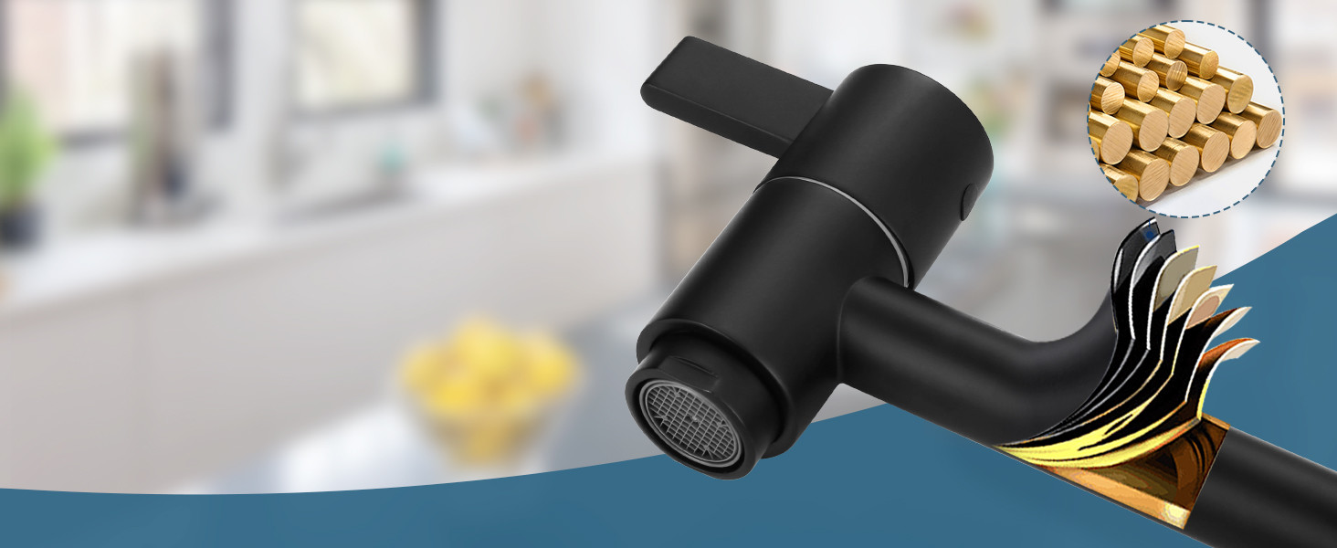 ARCORA Deck Mounted Solid Brass Pot Filler Matte Black Kitchen Folding Faucet - Pot Filler Kitchen Faucets - 5