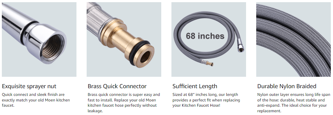 ARCORA Kitchen Pull Down Faucet Hose Replacement Part ONLY Compatible with Moen - Faucet Accessories - 3