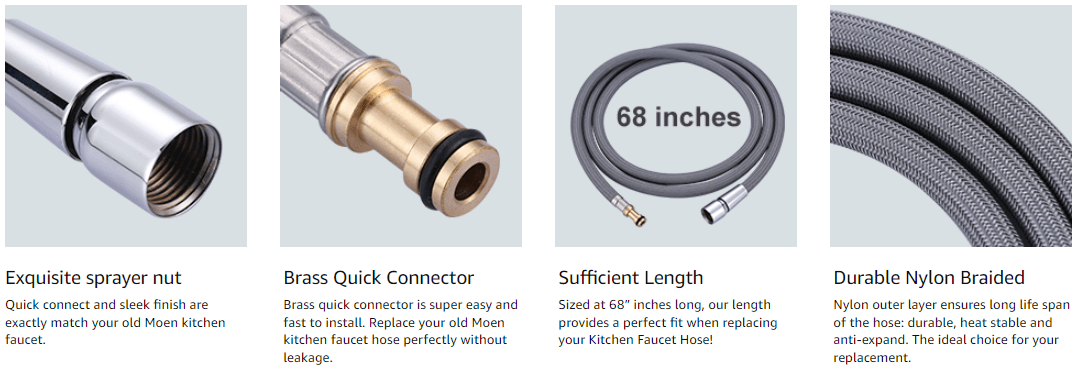 ARCORA Kitchen Pull Out Faucet Hose Replacement Part ONLY Compatible with Moen - Faucet Accessories - 2