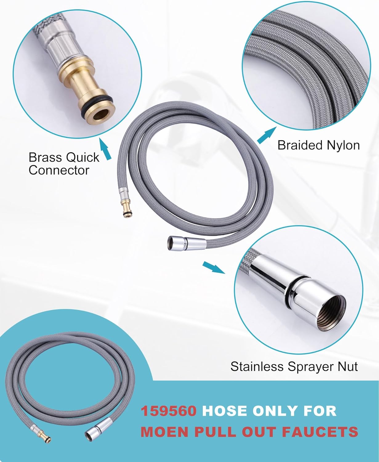 ARCORA Kitchen Pull Out Faucet Hose Replacement Part ONLY Compatible ...