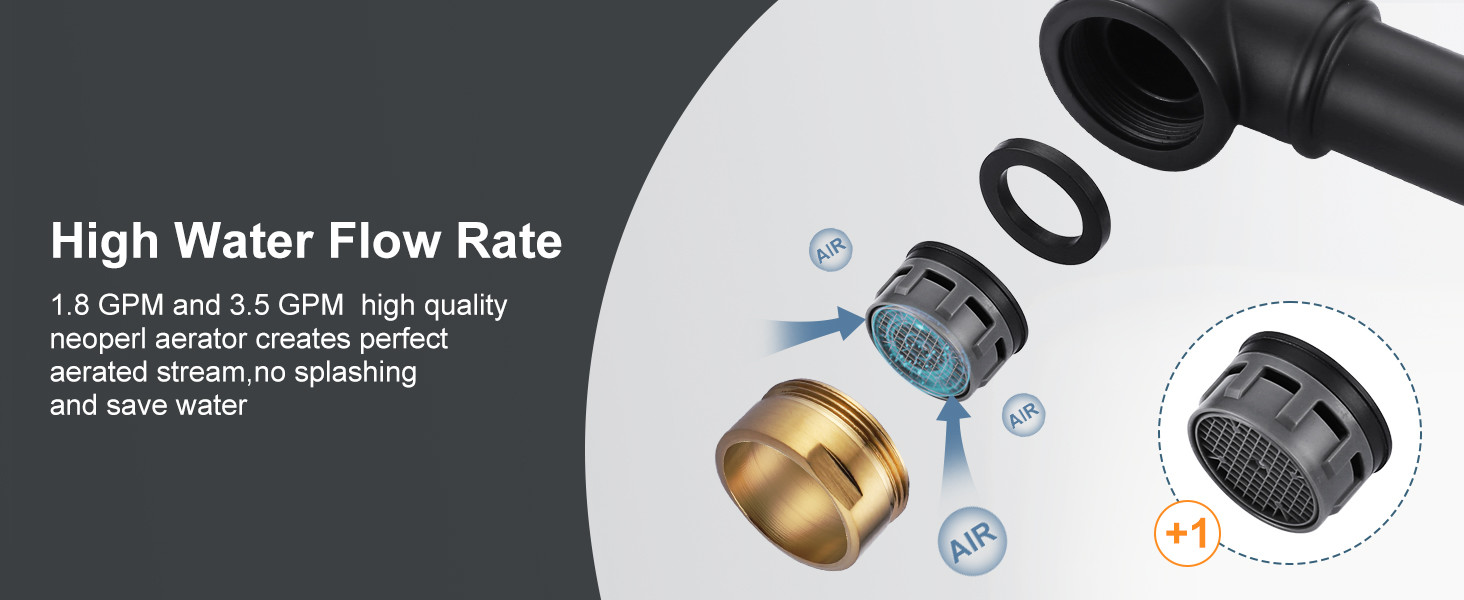 ARCORA Modern Wall Mount Black and Gold Pot Filler Commercial Kitchen Faucet Over Stove - Pot Filler Kitchen Faucets - 5