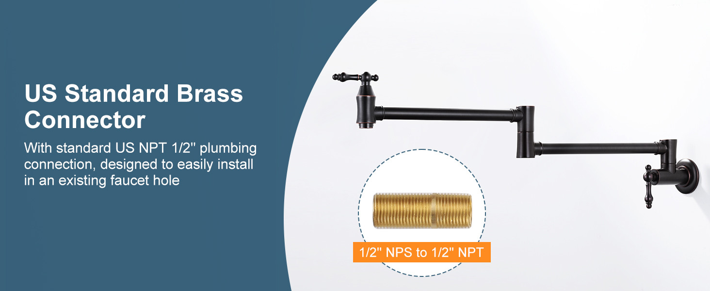 ARCORA Modern Oil Rubbed Bronze Wall Mount Pot Filler Commercial Kitchen Faucet Over Stove - Pot Filler Kitchen Faucets - 5