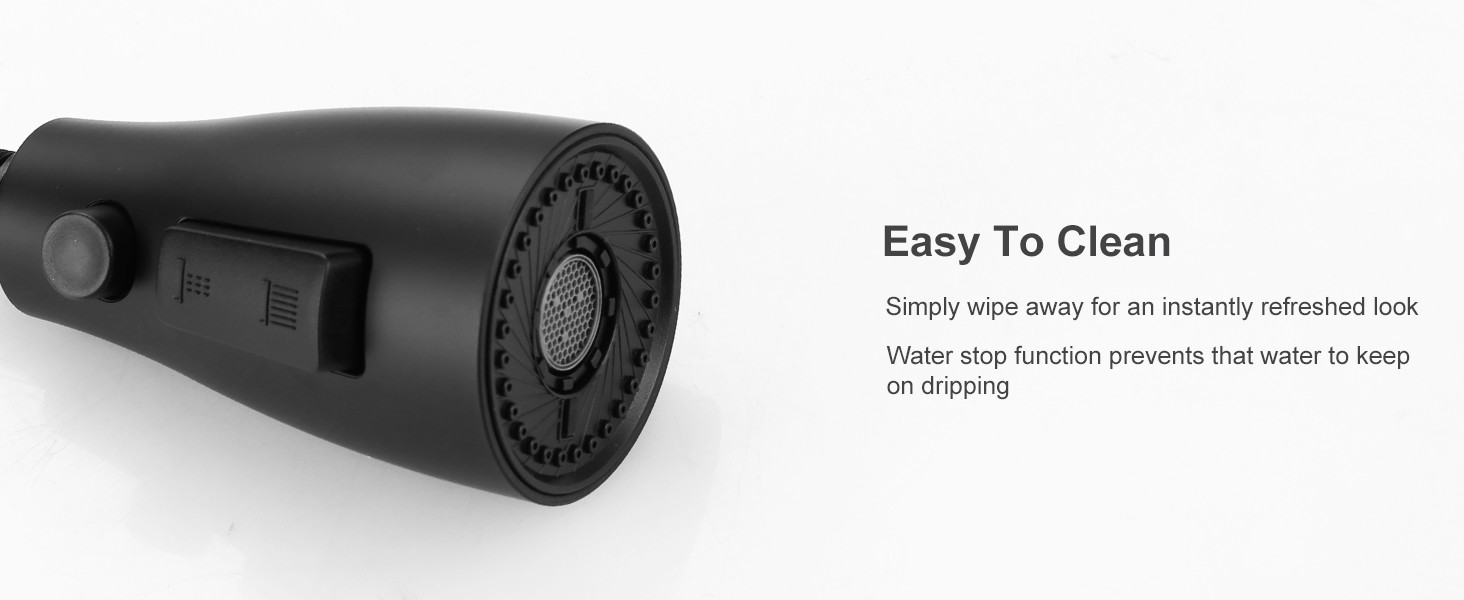 ARCORA 3-Function Matte Black Kitchen Faucet Spray Head Replacement with 9 Adapters - Faucet Accessories - 8