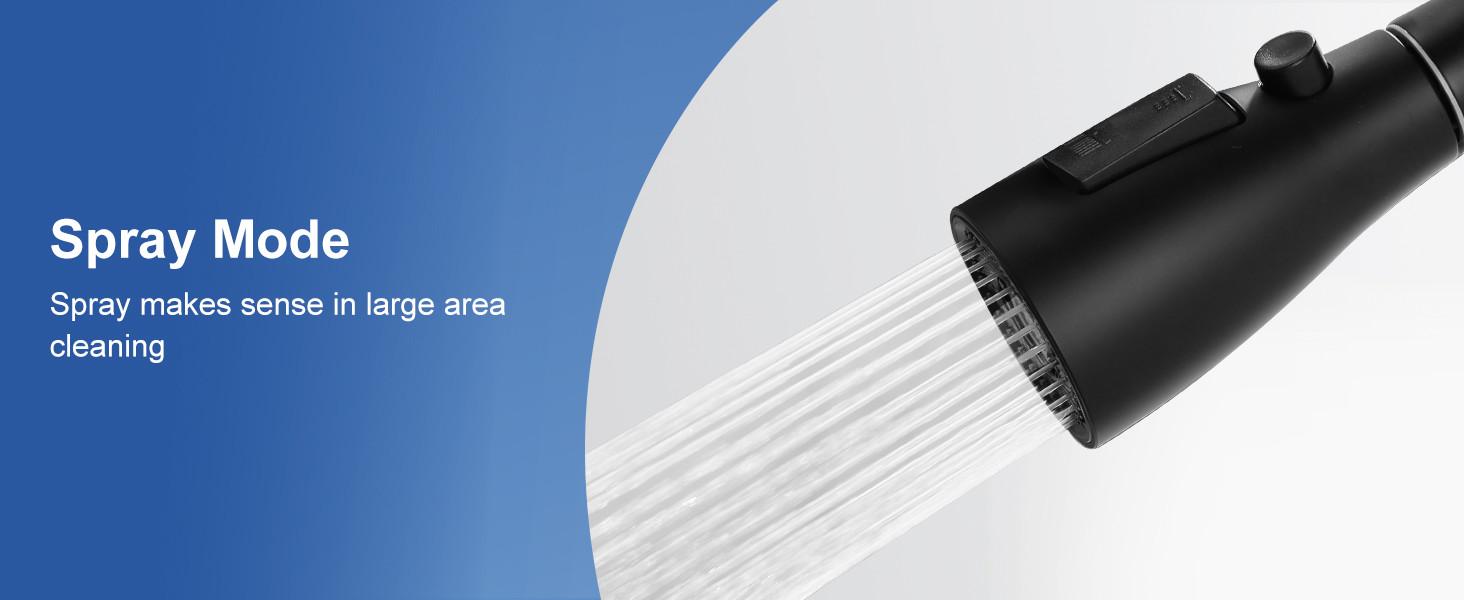 ARCORA 3-Function Matte Black Kitchen Faucet Spray Head Replacement with 9 Adapters - Faucet Accessories - 5