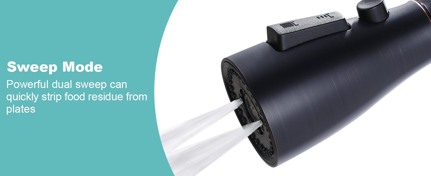 ARCORA 3-Function Oil Rubbed Bronze Kitchen Faucet Spray Head Replacement with 9 Adapters - Faucet Accessories - 4