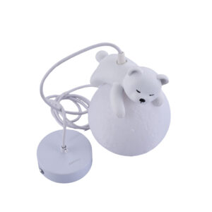 ARCORA Modern Bedroom Bear Pendant Light with 3D Printing Moon Globe