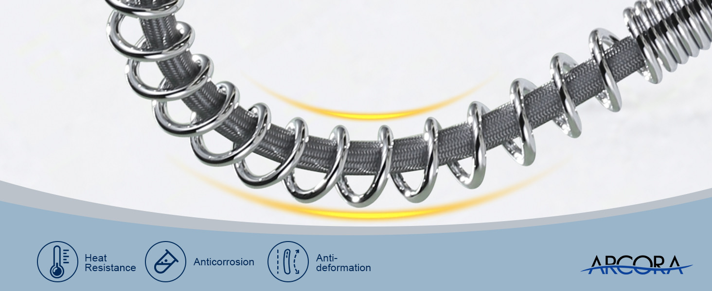 ARCORA Single Handle Chrome Pull Down Kitchen Sink Faucet with Soap Dispenser for Farmhouse RV Laundry - Hot Kitchen Faucets - 6