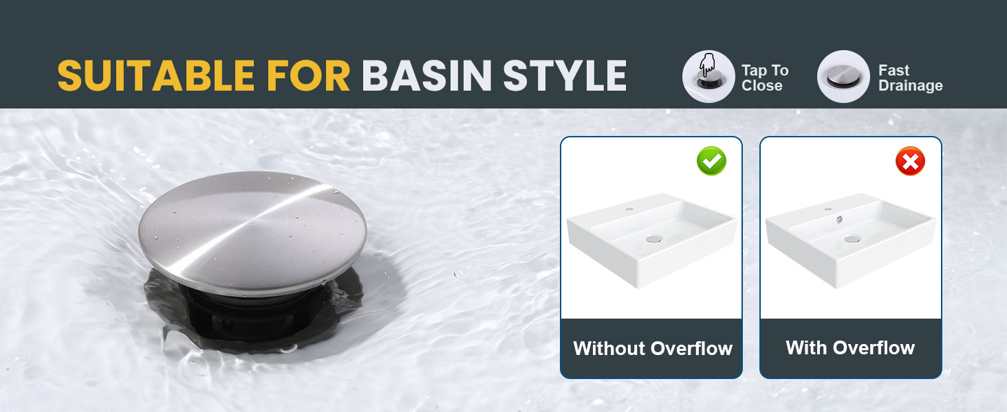 ARCORA Brushed Nickel Single Handle Tall Waterfall Bathroom Faucet with Pop Up Drain and cUPC Supply Lines - Single Handle Bathroom Faucets - 4