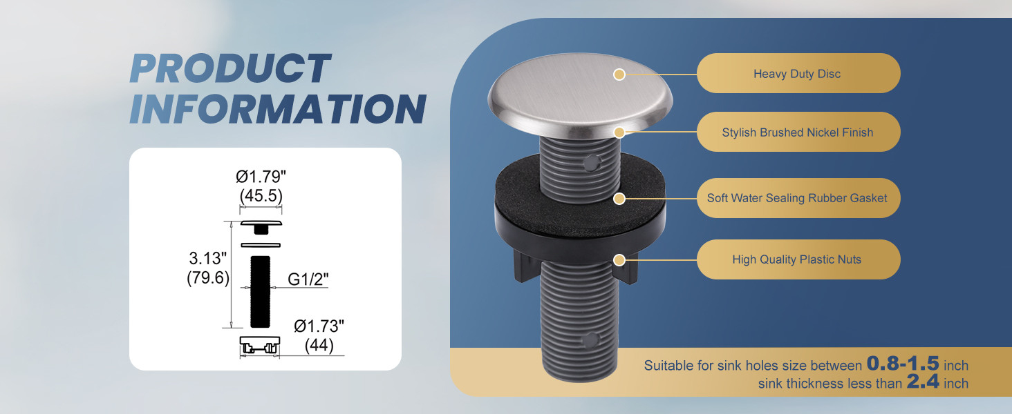 ARCORA Brushed Nickel Premium Kitchen Sink Hole Cover for Soap Dispenser Sprayer - Faucet Accessories - 3