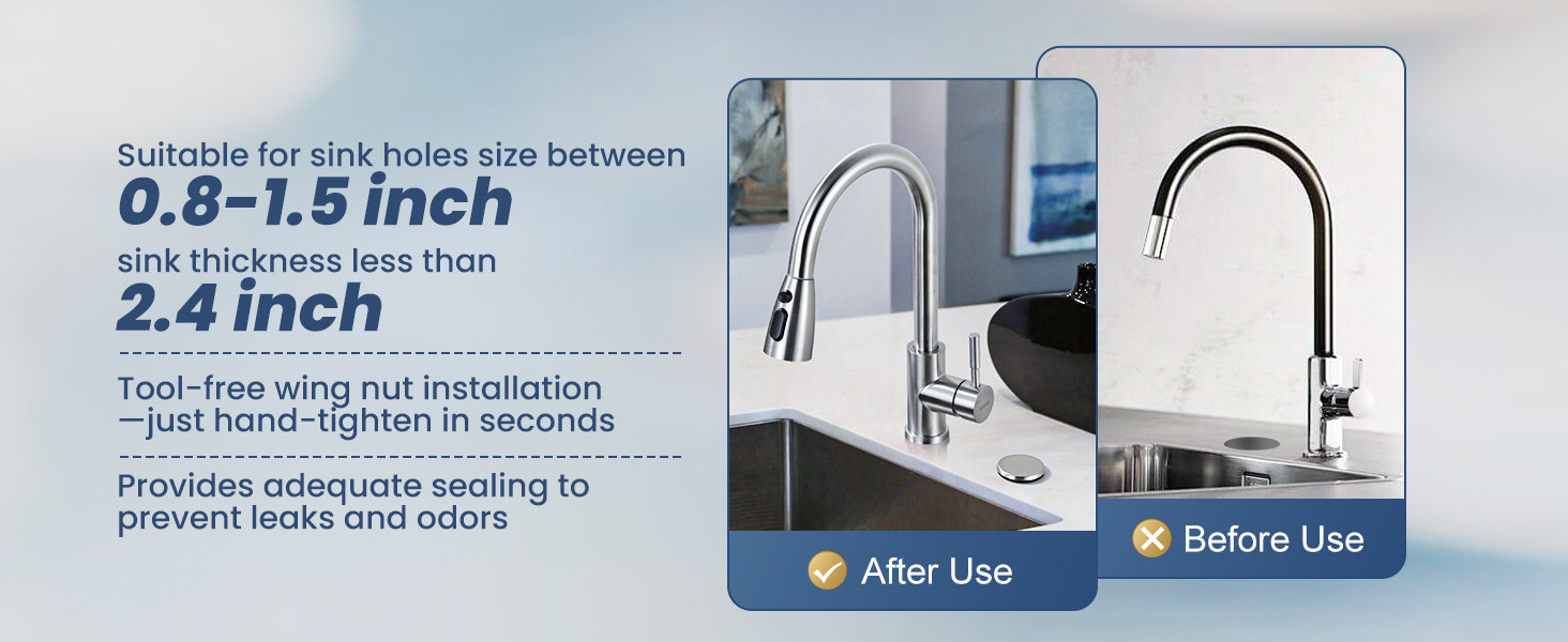 ARCORA Brushed Nickel Premium Kitchen Sink Hole Cover for Soap Dispenser Sprayer - Faucet Accessories - 4