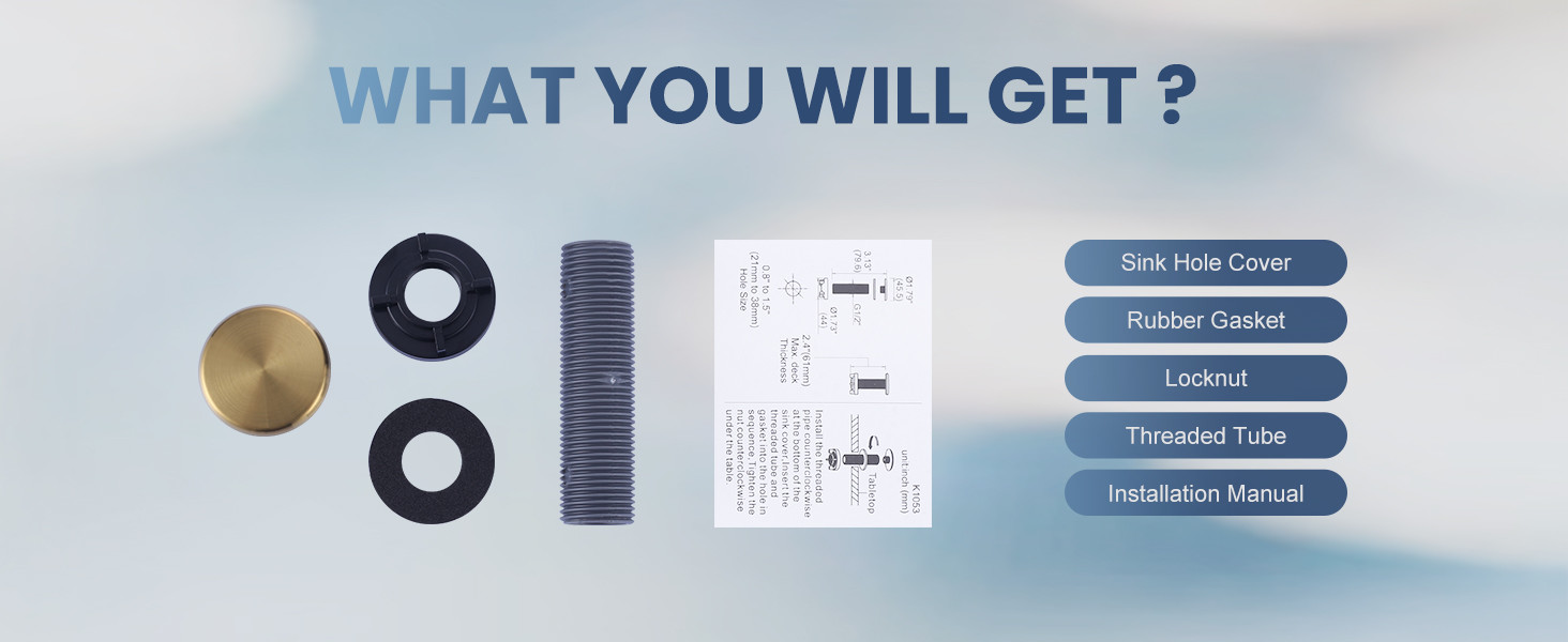 ARCORA Brushed Gold Premium Kitchen Sink Hole Cover for Soap Dispenser Sprayer - Faucet Accessories - 6