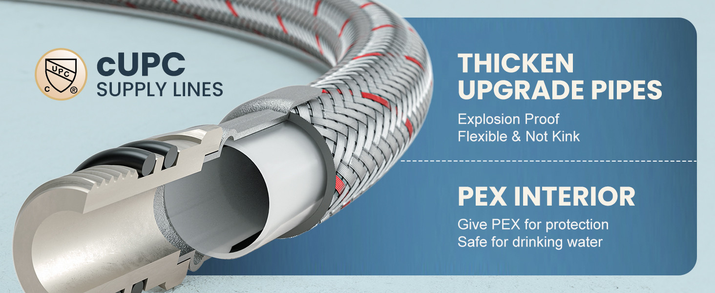 ARCORA Single Handle Chrome Vessel Sink Faucet with Pop Up Drain and Supply Lines - Hot Bathroom Faucets - 4