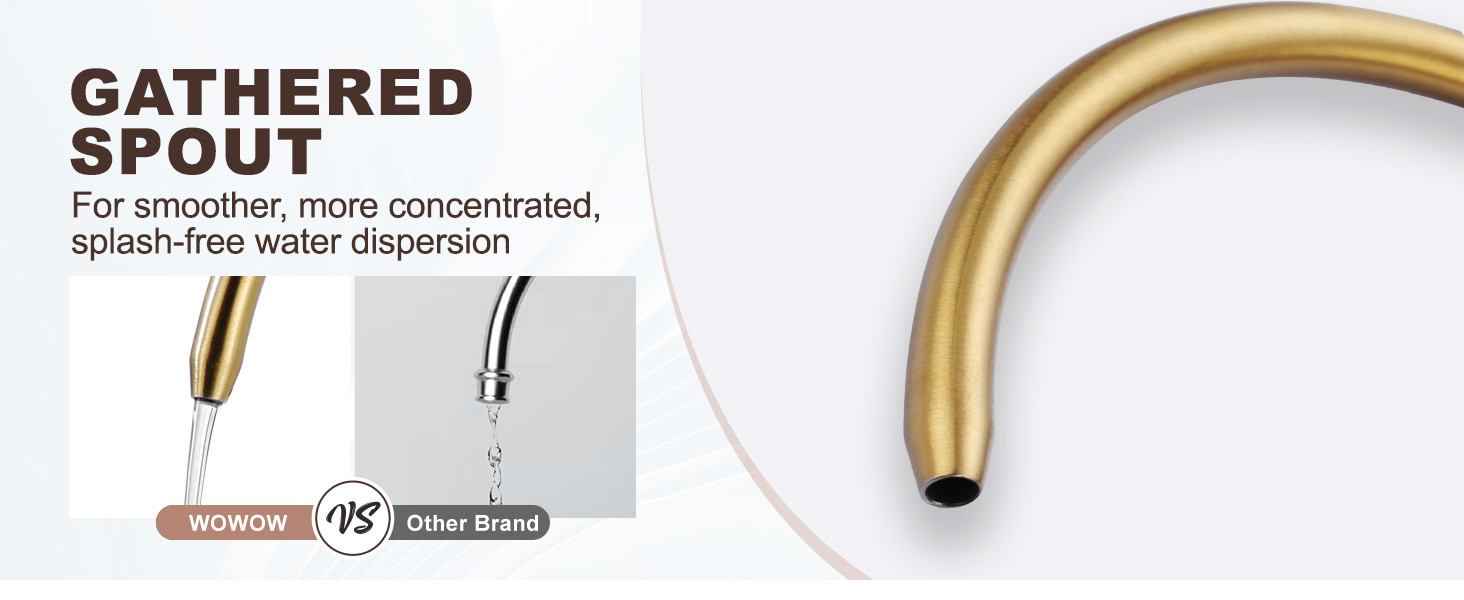 ARCORA Brushed Gold Stainless Steel Kitchen Water Filter Faucet RO Faucet for Most Reverse Osmosis Units - Faucet Accessories - 5