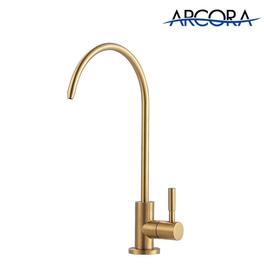 ARCORA Brushed Gold Stainless Steel Kitchen Water Filter Faucet RO Faucet for Most Reverse Osmosis Units