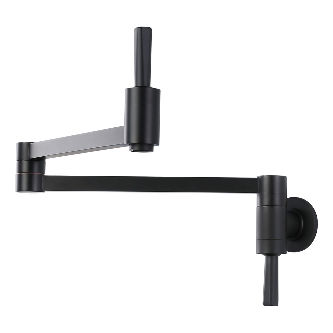 Commercial Wall Mounted Pot Filler Faucet with Lever Handle in Matte Black