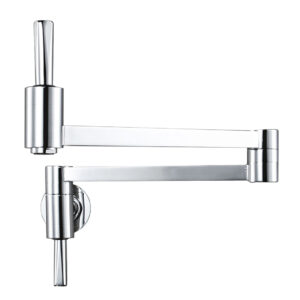 Commercial Wall Mounted Pot Filler Faucet with Lever Handle in Chrome