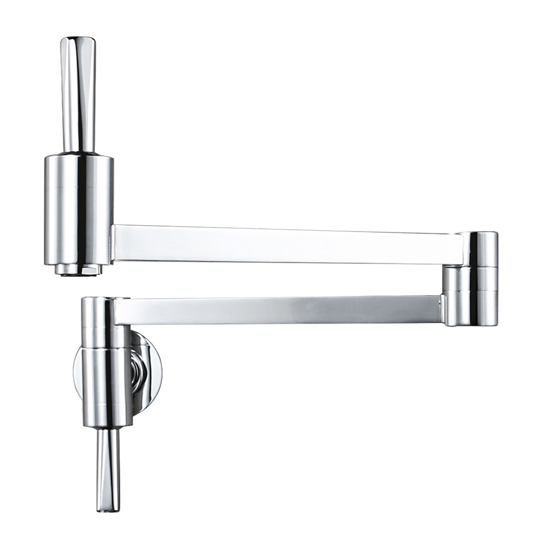 Commercial Wall Mounted Pot Filler Faucet with Lever Handle in Chrome