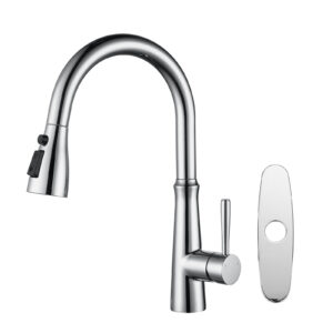 Single Handle High Arc Pull Down Sprayer Kitchen Faucet in Chrome