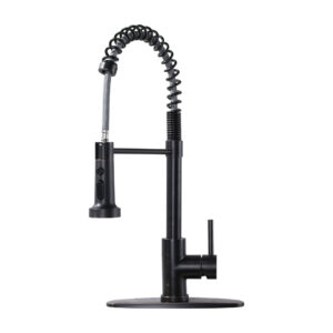 Single Handle Pull Down Sprayer Kitchen Faucet, Stainless Steel Spring Kitchen Sink Faucet in Oil Rubbed Bronze