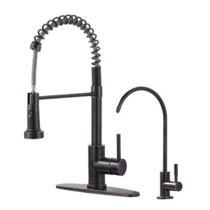19 in. 360 Spout Swivel Pull Out Sprayer Kitchen Faucet with Water Filter Faucet in Oil Rubbed Bronze